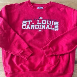 Majestic Red St. Louis Cardinals Crewneck Sweater World Series Vintage 2004 XL